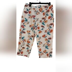 St Johns Bay women's capri white with flowers nwt